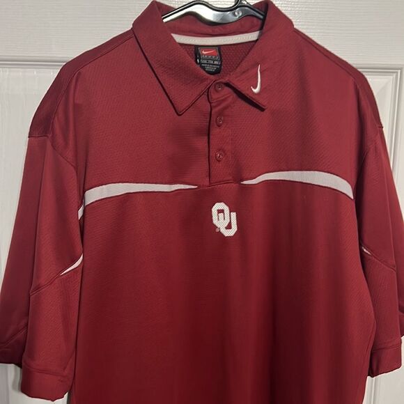 🔥🔥 Vintage Nike OU SOONERS Sphere Dry Performance Polo Shirt - EXCELLENT - XXL - Picture 2 of 10